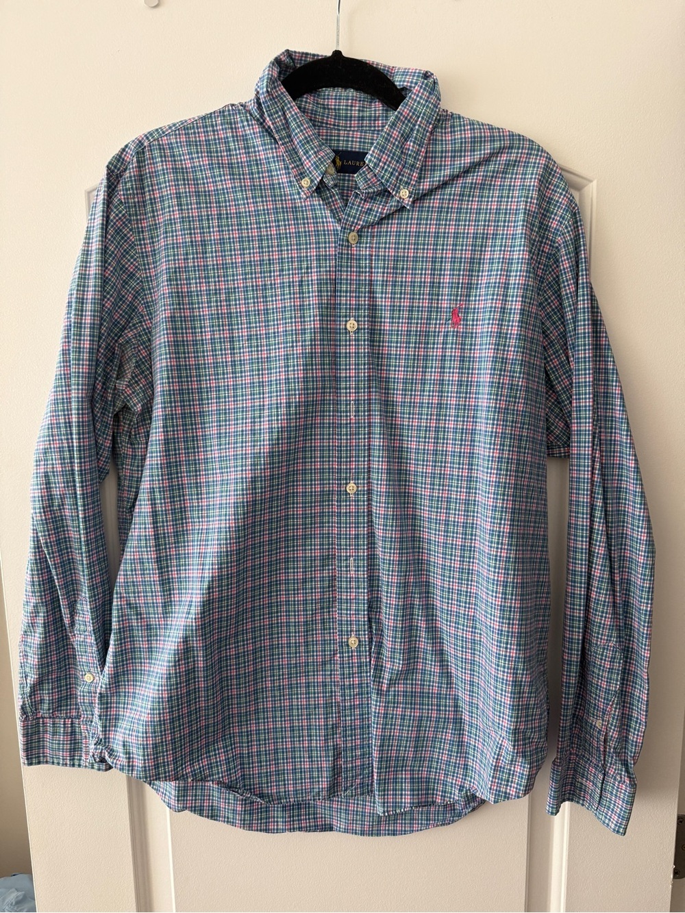 Polo Ralph Lauren Classic Button-Down Plaid Shirt - Blue/Pink
